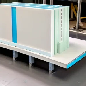 Формирование душевого поддона из строительных панелей Wedi (экструдированный пенополистирол в армированной цементной оболочке)