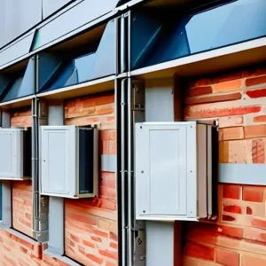 Вентилируемый зазор в многослойных каменных стенах: монтаж пластиковых вентиляционных коробочек в нижнем и верхнем рядах фасада