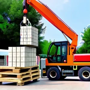 Кран-манипулятор (КМУ): тонкости доставки и разгрузки газобетонных блоков на деревянных поддонах